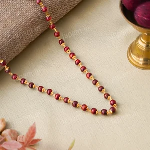 Gold Plated Authentic Red Sandalwood Mala