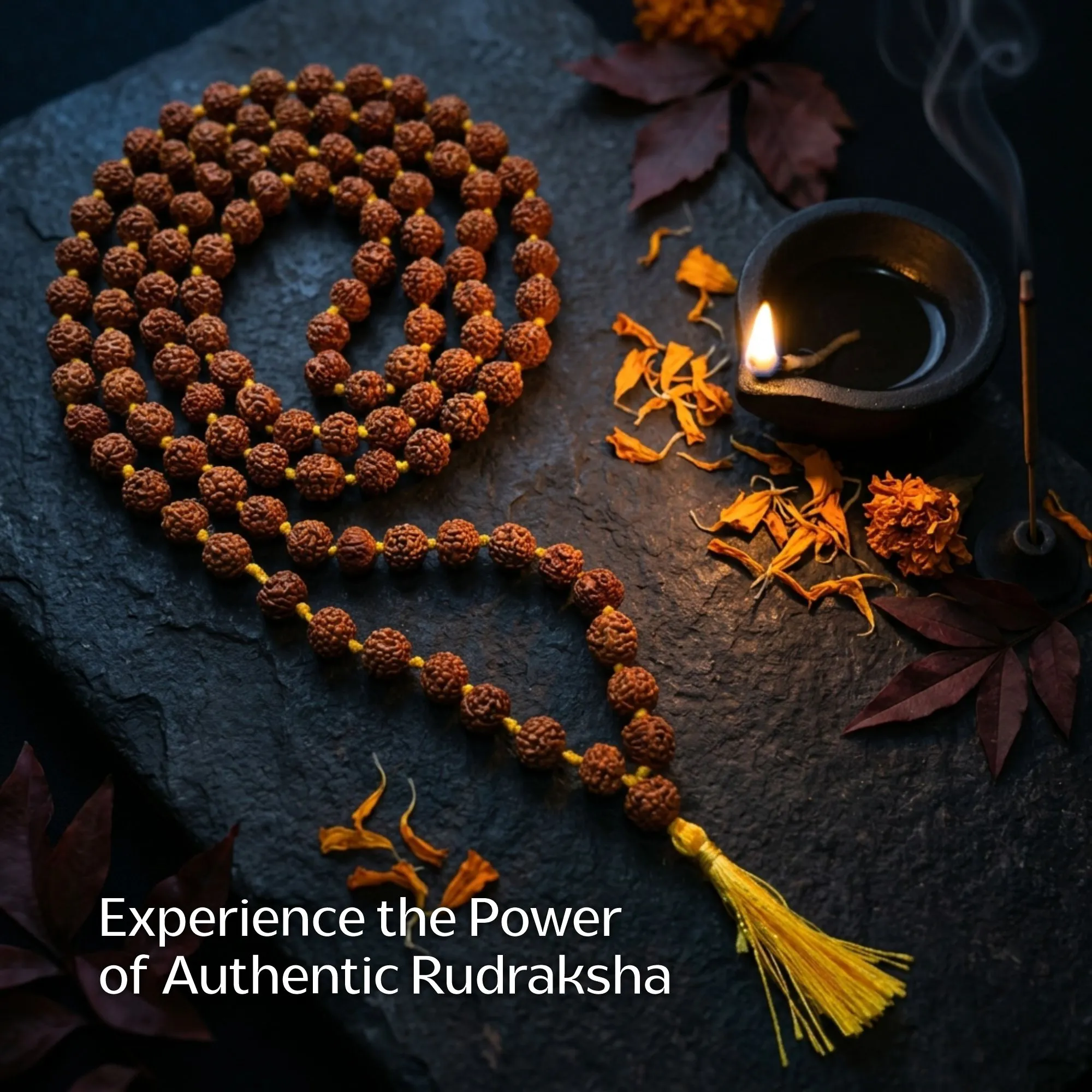 Brown Rudraksha Mala - 108+1 Beads