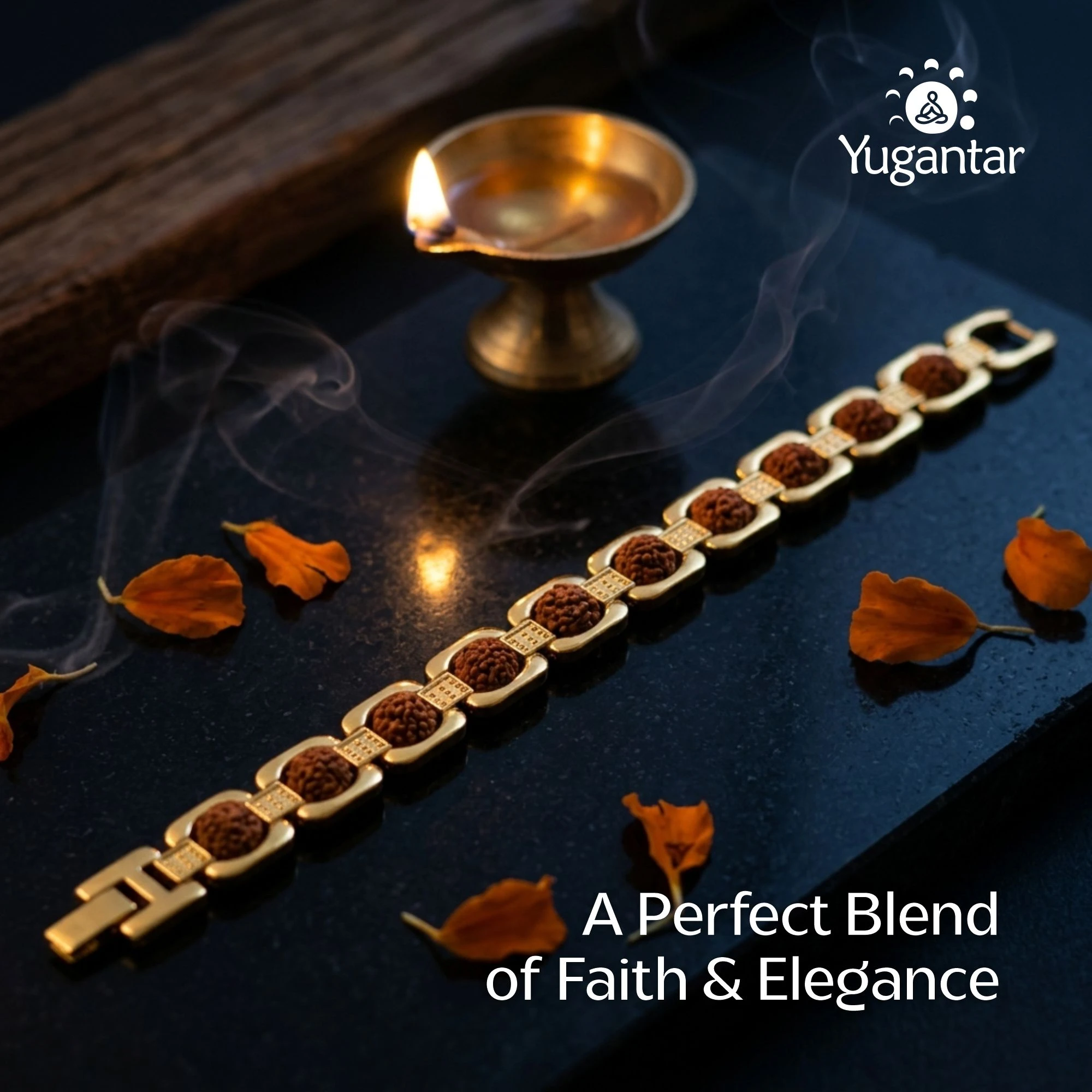 Gold Plated Essential Rudraksha Bracelet