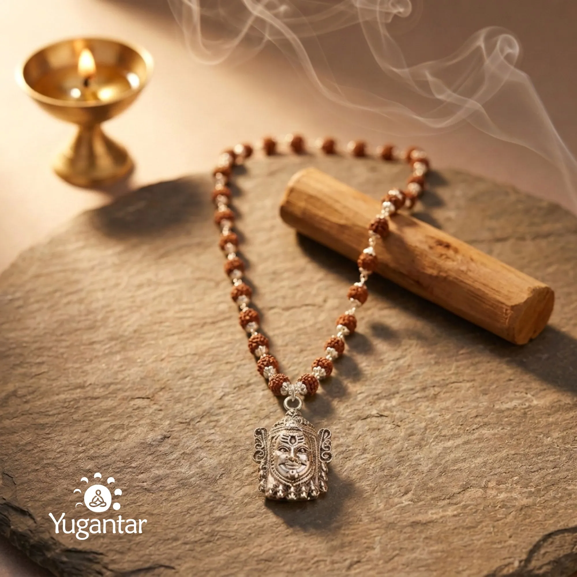 Silver Plated Mahakal Rudraksha Mala