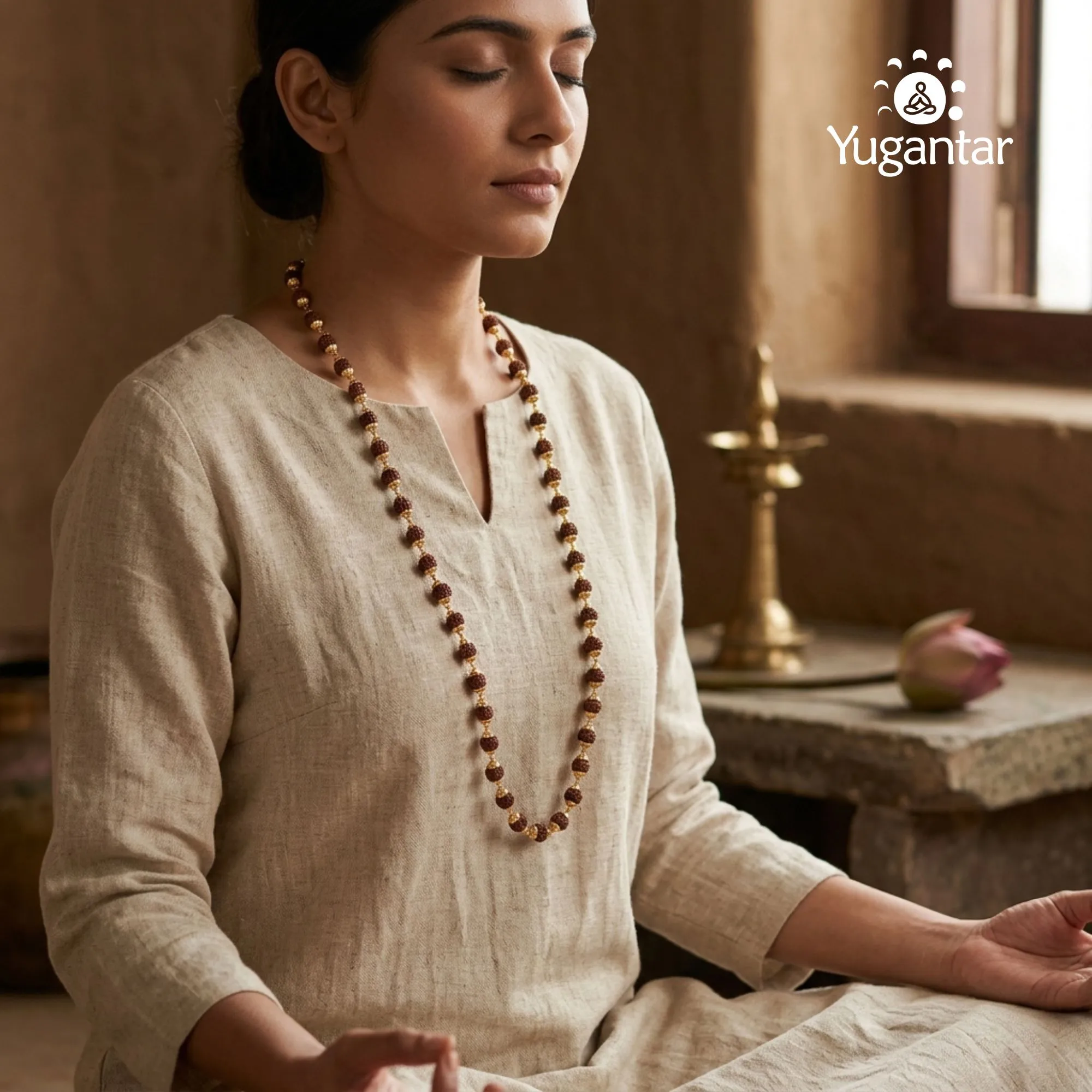 Gold Plated Eternal Grace Rudraksha Mala