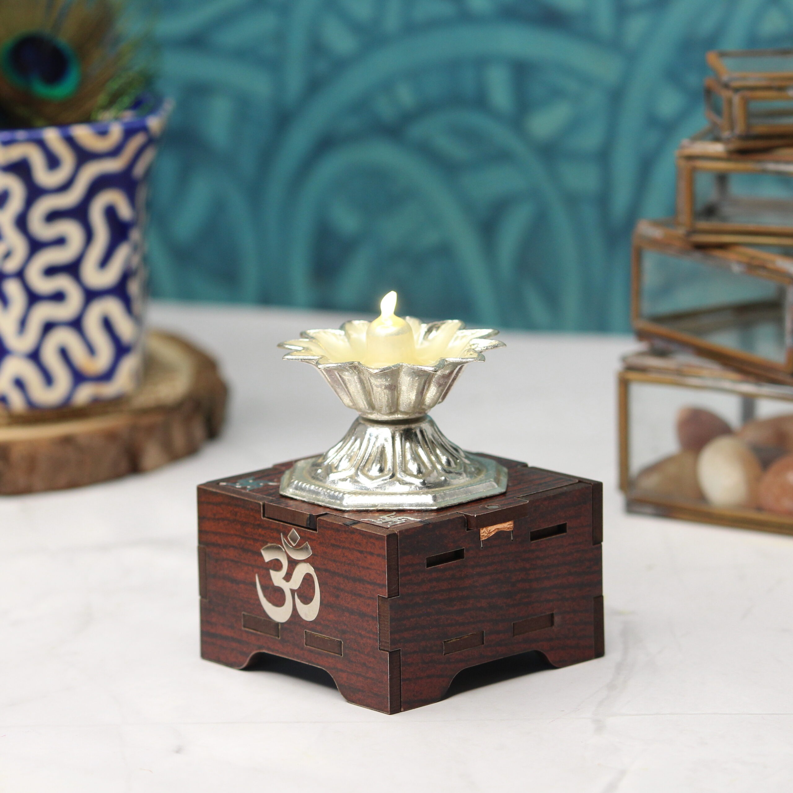 Solar Silver Devdas Diya