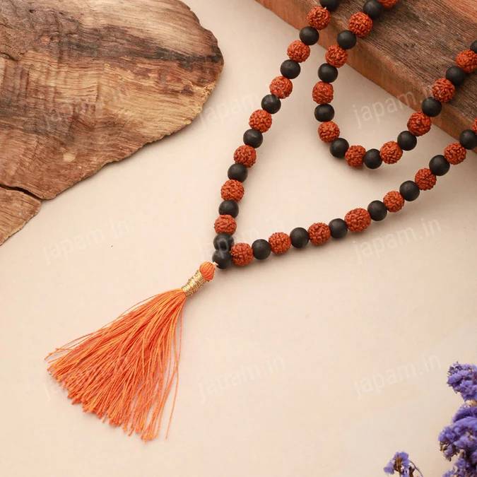 Divya Shakti Rudraksha Karungali Mala - 108+1 Beads