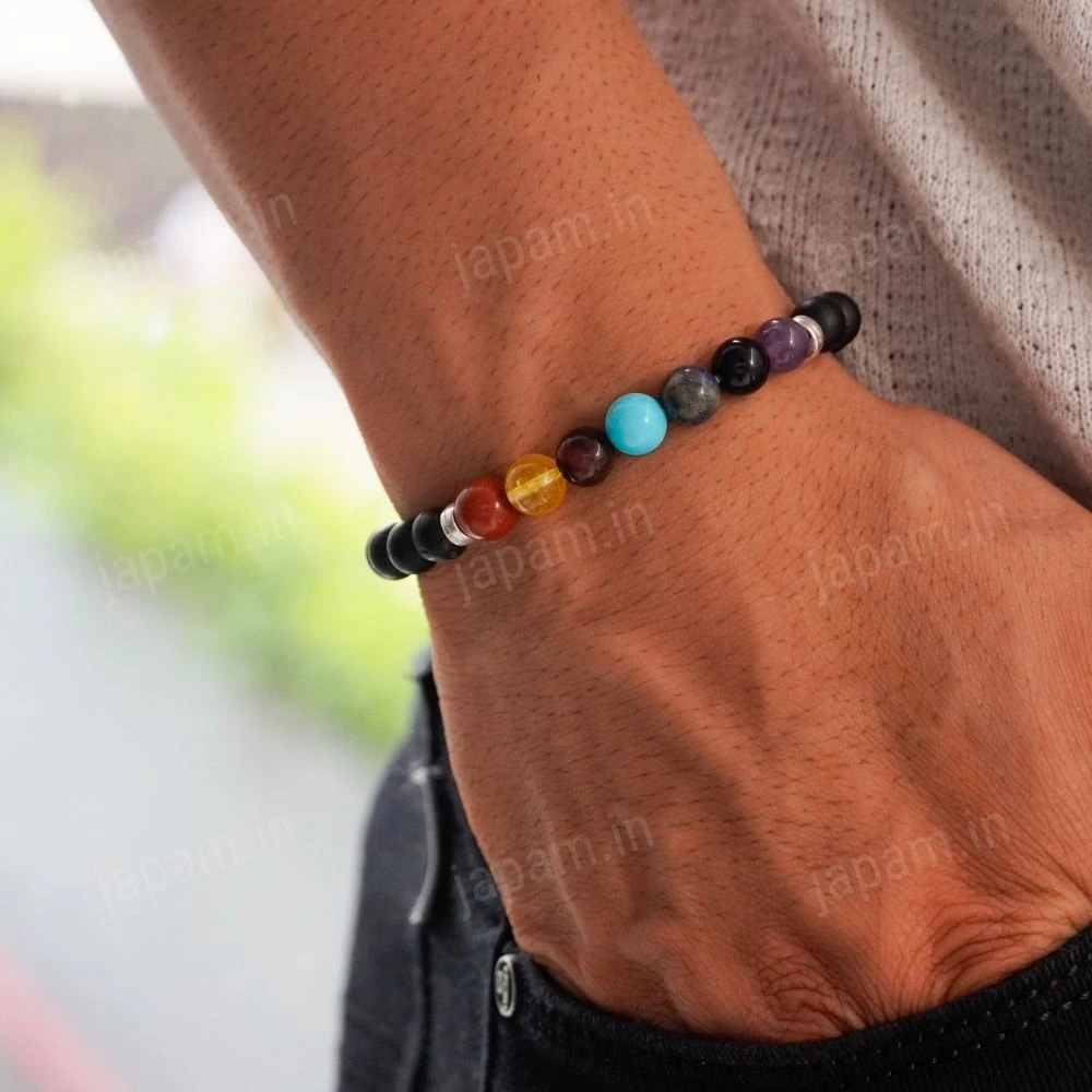 Karungali x Seven Chakra Band - Natural Ebony Wood