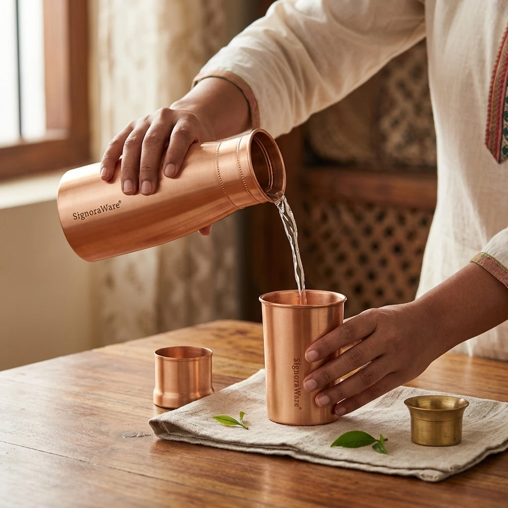 Damaru Bottle with 2 Glass (Matt), 900ml + 275 ml Each Glass